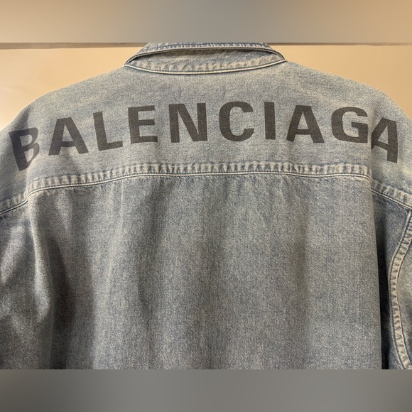 Men's Balenciaga Denim Button-Up Shirt - Picture 3 of 5